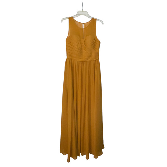 Azazie Dresses & Skirts - AZAZIE Nina Bridesmaid Wedding Party Dress Chiffon Butterscotch Yellow Size A10